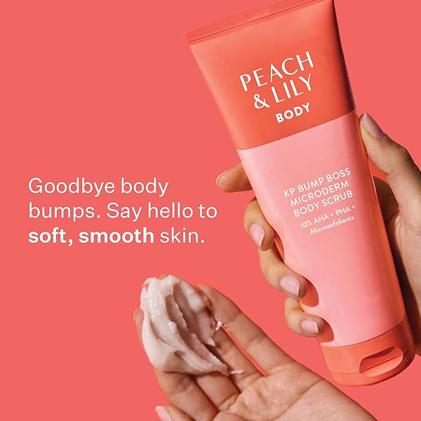 PEACH & LILY – KP BUMP BOSS MICRODERM BODY SCRUB (8.11 OZ) – 10% AHA + PHA – MICROEXFOLIANTS – HYALURONIC ACID, CICA, TEA TREE, SQUALANE, & CUCUMBER – SELF CARE – VEGAN & CRUELTY FREE – KOREAN BEAUTY