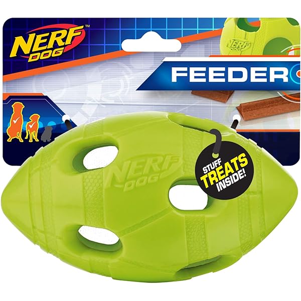 Pet Supplies Nerf Dog Bash Treat Football Dog Toy Lightweight Durable And Water Resistant 6 Inch Diameter For Medium Large Breeds Single Unit Green Amazon Com