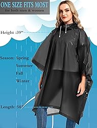 Borogo 2 Pack Rain Ponchos for Adults Reusable