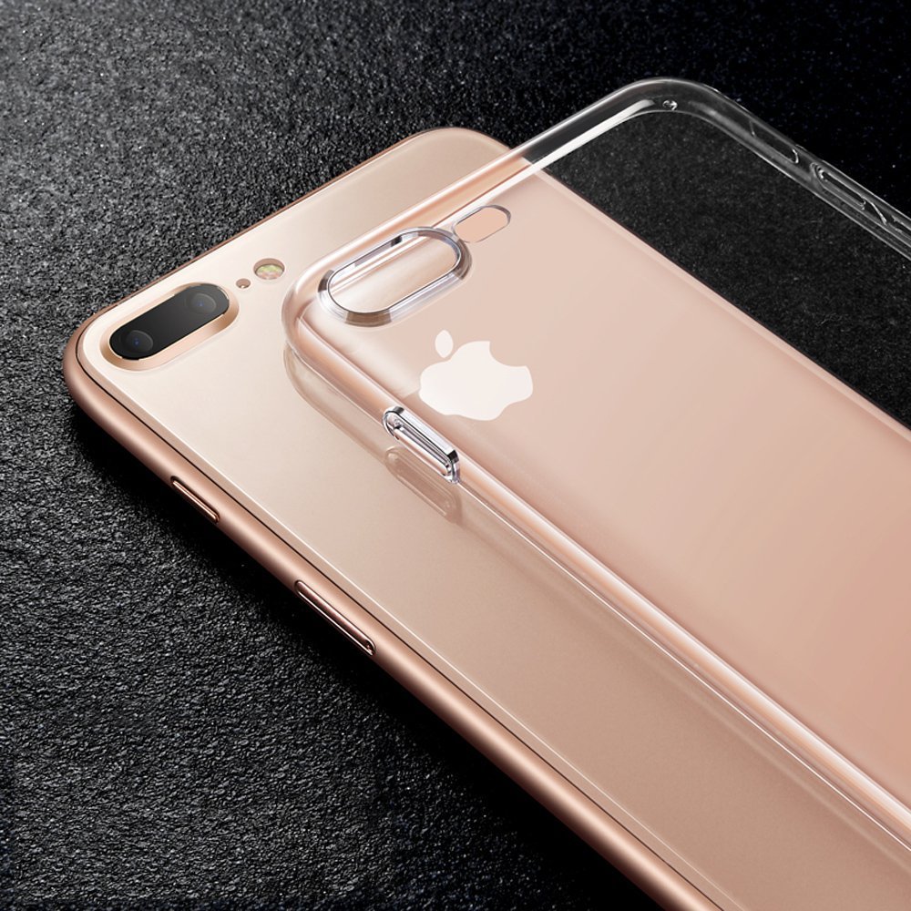 IPhone 7 plus case IPhone 8 plus case Slim crystal clear silicone cover Transparent Premium TPU Soft Rubber Silicone Durable shock Bumper waterproof protective [Support Wireless Charging]