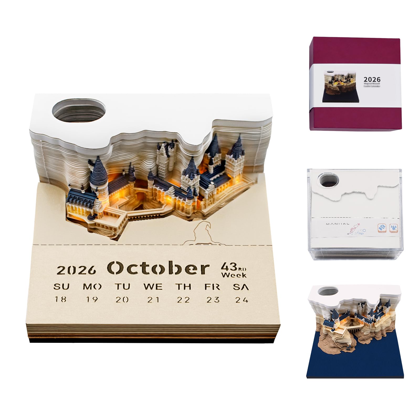 3D calendar 2026, notepad, detachable pen Magic Castle | eBay