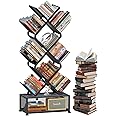 HI NINGER Tree Bookshelf,9 Tier Folding Bookshelf with Storage Cabinet, Tall Narrow Bookshelves Organizer,Bookcase Tower,Tall Floor Standing Book Organizer for Living Room/Bedroom/Home Office/Corner