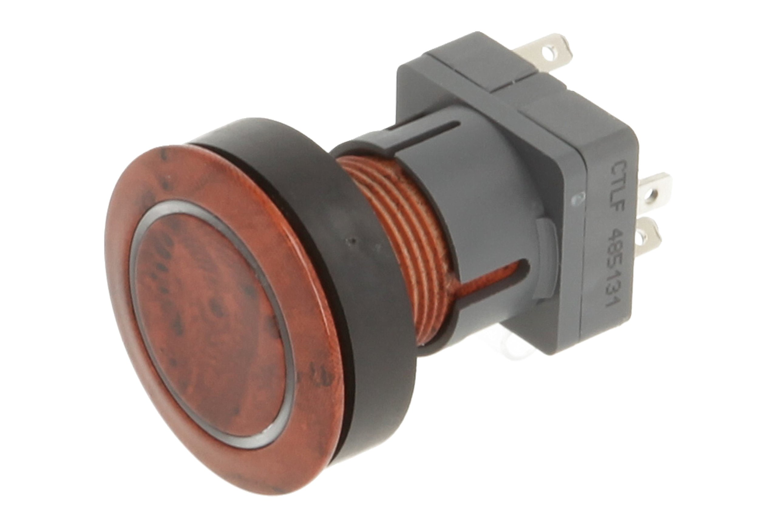 Club 23.000.960 Push Button Walnut Wood Decor – Ringlight Contact Button Master 1 changeover contact socket type t5,5 K LED 24 V WHITE (Pack of 2)