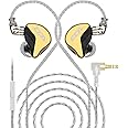 CCA CRA+ in Ear Monitor Earphone, Patented Ultra-Thin Diaphragm Dynamic Driver IEM, Clear Sound & Deep Bass, Wired Earbuds with Tangle-Free Removable Cord