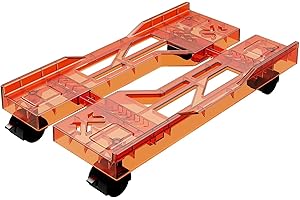 CABTE Adjustable Computer Tower Stand, Mobile CPU Stand with 4 Rolling Caster Wheels, Under Desk CPU Holder PC Floor Cart PC Riser for Gamers and Students(Orange)