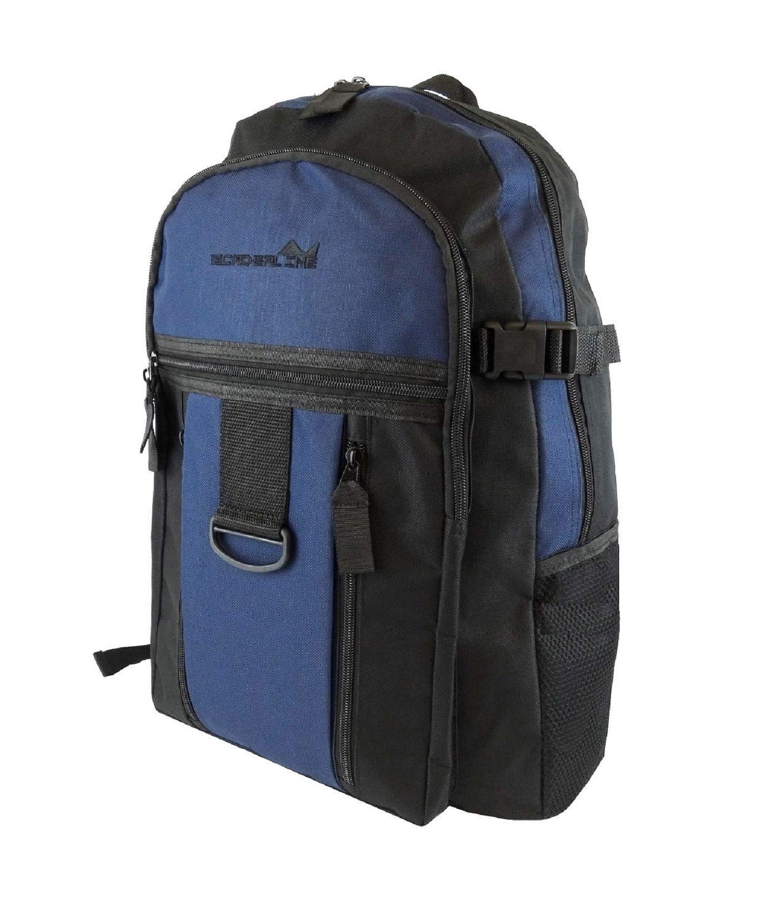 Mens Boys Backpack Rucksack Sports Work Gym School Travel Hiking Man Bag Pockets (Black/Navy)