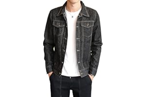 DAVID.ANN Men's Denim Jacket Slim Fit Trucker Coat