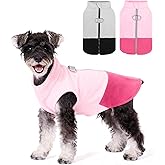 KOOLTAIL Dog Fleece Vest Sweater, Zip Up Step-in Pullover Warm Puppy Jacket with Dual Leash D-Ring for Small Medium Dogs, Cozy Soft Pet Winter Cold Weather Coats Fall Clothes Hoodie Boy Girl, Pink S
