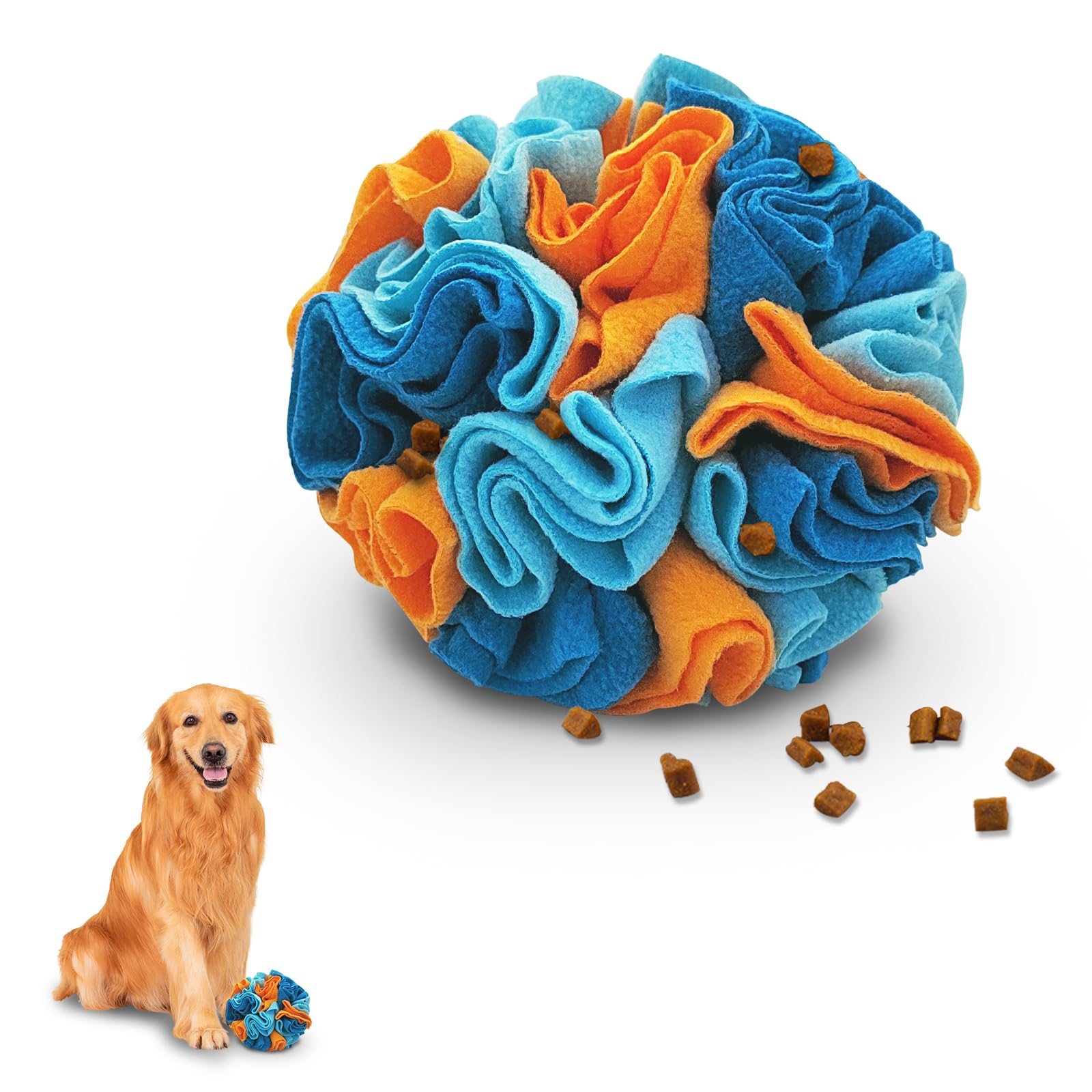 LuckyOpt Snuffle Ball for Dogs, 15cm Dia Dog Snuffle Ball for Boredom, Dog Interactive Toy for Natural Foraging, Smell Training for Small Medium Breed, Dogs Boredom Breaker (Alive)