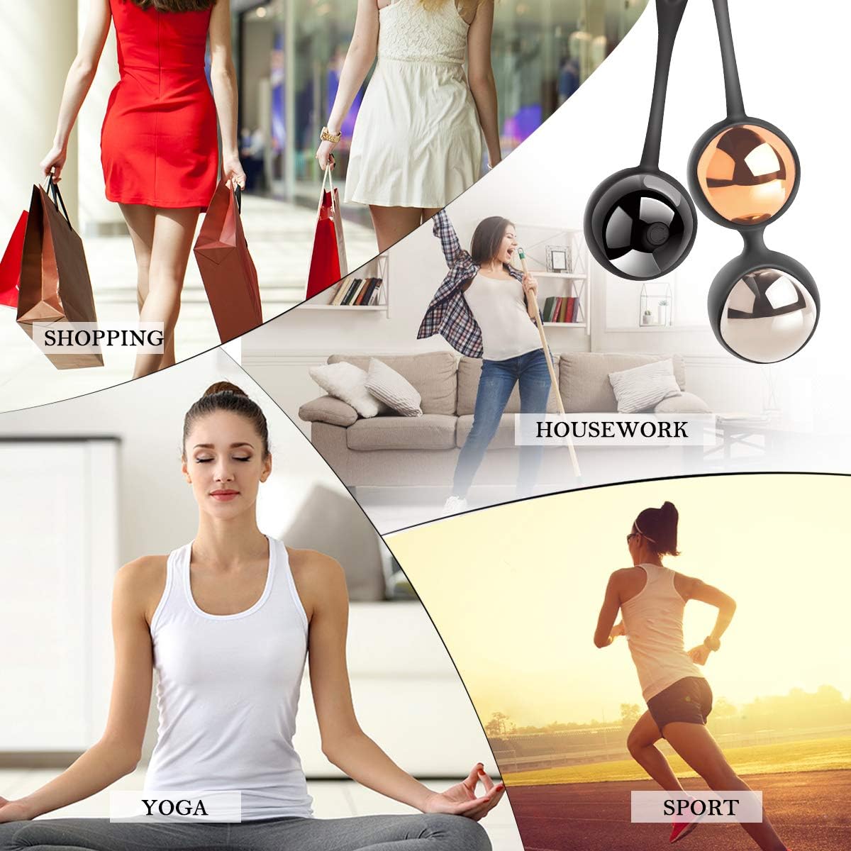 Kegel Balls Exercise Weights, Ben Wa Balls Kit for Women Bladder Control: Health & Personal Care