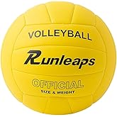 Runleaps Volleyball, Waterproof Indoor Outdoor Volleyball for Beach Game Gym Training (Official Size 5)