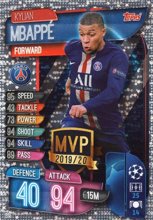 MATCH ATTAX 19 20 KYLIAN MBAPPE MVP TRADING CARD PSG Amazon co uk 