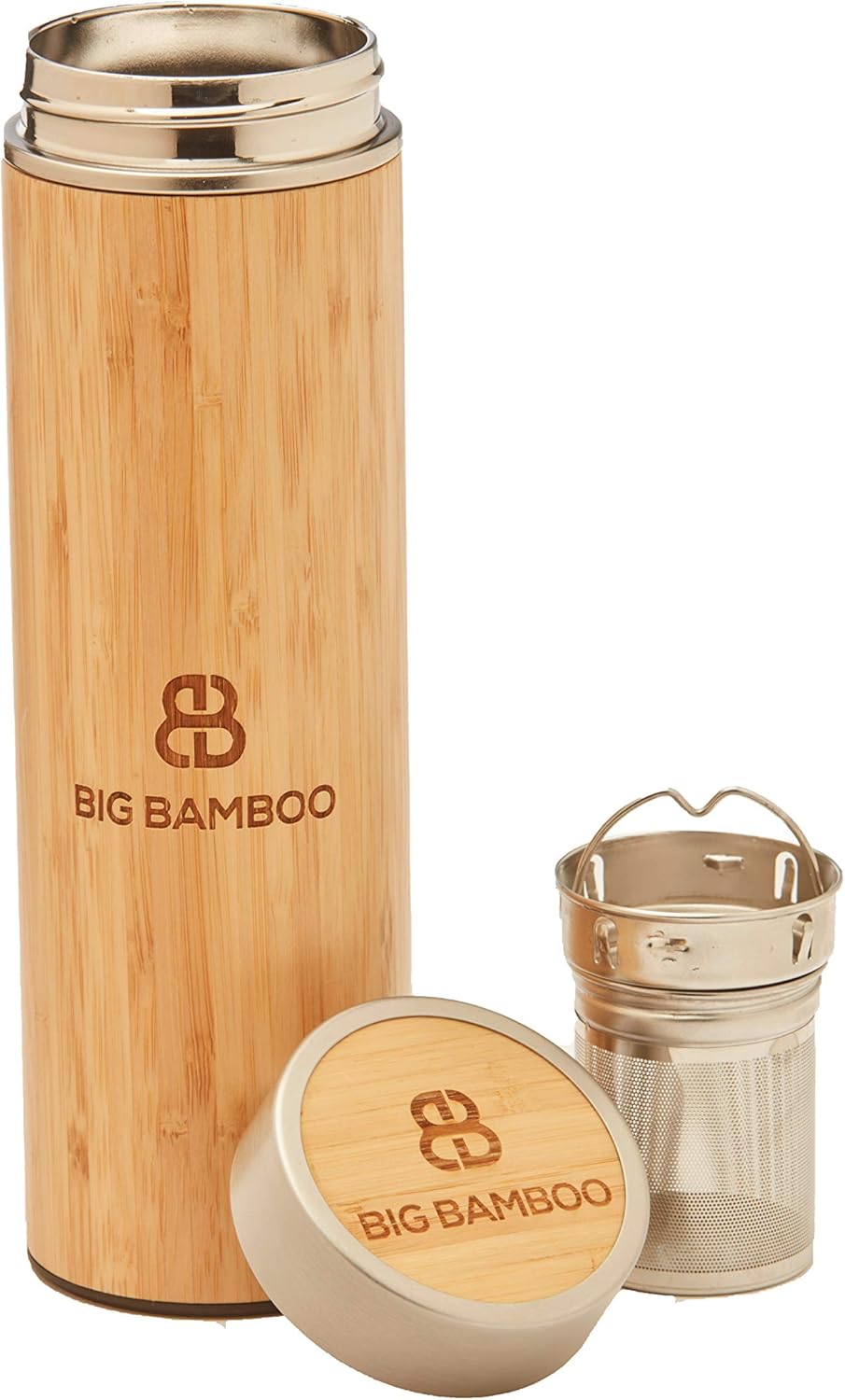 Big Bamboo 500ml Sustainable Insulated Tea Infuser/Flask Stainless