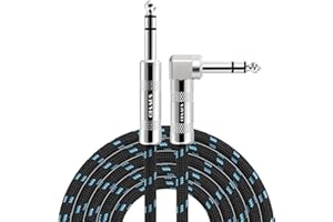 Sovvid 1/4 Inch TRS Cable 10 FT, 6.35 mm 1/4 TRS to TRS Balanced Stereo Audio Cable, Quarter Inch TRS Male to Male Instrument Cable for Sound Card, Mixer, Amplifier, Speaker, Equalizer, Black Blue