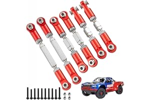 UURCSKY Aluminum Adjustable Turnbuckles Linkage Set & Tie Rods for Arrma 1/8 Mojave 4S 4X4 BLX RC Car Upgrades Parts(Red)