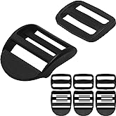 LASIGHT 4 Pack Slider Ladder Lock Buckle and Tri-glide Slide for 3/4", 1", 1-1/4", 1-1/2", 2" Webbing Strap