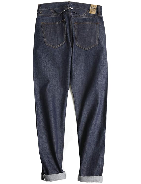 Buy MADEN Men’s Vintage High Rise Regular Straight Leg Fit Selvedge