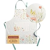 Maison d' Hermine 100% Cotton Apron for women with Pocket Kitchen Chef Apron for Men Cooking Gardening Server Waitress