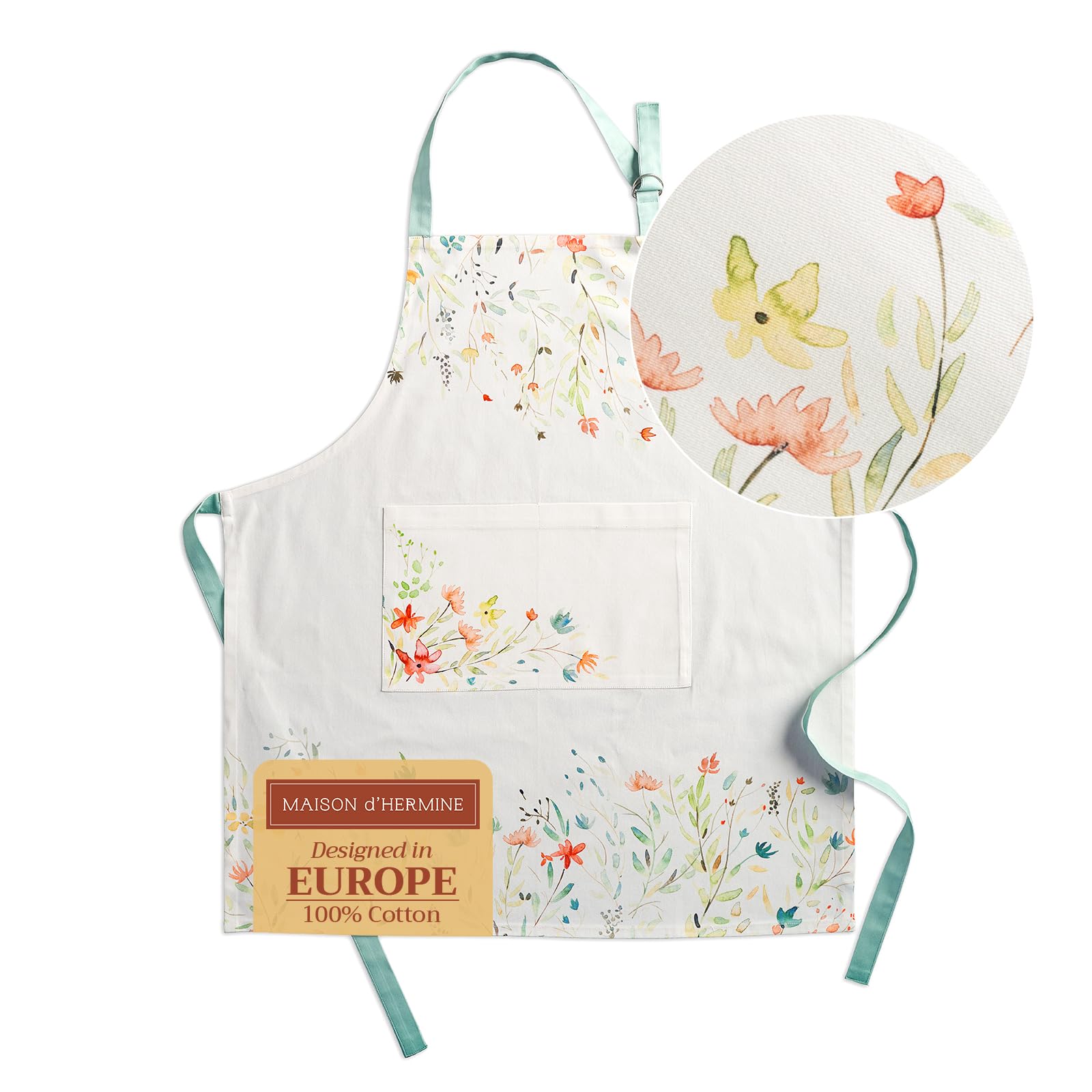 Maison d' Hermine 100% Cotton 1-Piece Kitchen Apron for women with Pocket Chef Apron and Mothers Day Gifts — image 1