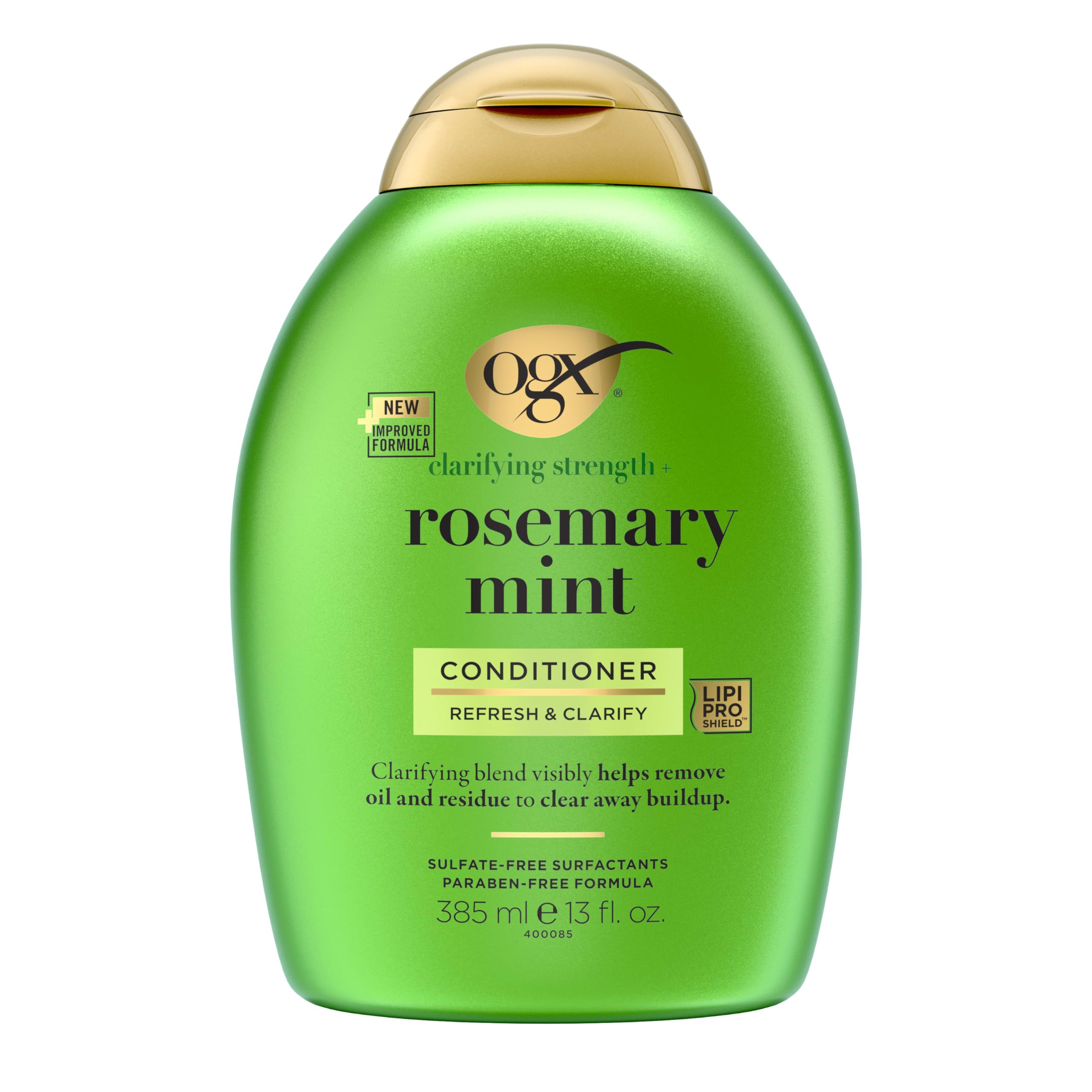 Photo 1 of OGX Clarifying Strength + Rosemary Mint Conditioner, Clarifying Conditioner for Oily Hair Visibly Helps Remove Oil & Residue to Clear Away Buildup, Sulfate-Free Surfactants, 13 fl. oz