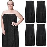 4 Pcs Towel Wrap for Women Waffle Spa Robe with Adjustable Closure Elastic Top Lightweight Wraps for Bath Shower