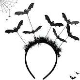Artlunar Halloween Pumpkin Bat Headband For Women Funny Gothic Hairband | Halloween Hairband for Costume Cosplay Party