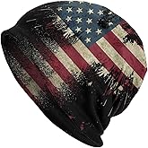 Patriotic American Eagle Flag Beanie Chemo Hat Cancer Headwear Knitted Hats Baggy Slouchy Scarf Cap for Adults Women Men