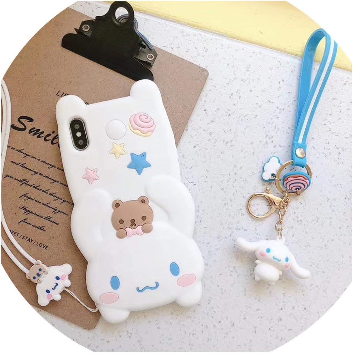 Goodbye 3D Cartoon Melody Cinnamoroll Phone Case for iPhone X XS MAX XR 7 8 6 6s Plus Lanyard Japan Dog Soft Silicone Back Cover,for iPhone Xs MAX,Style 2-Style2-Foriphone7