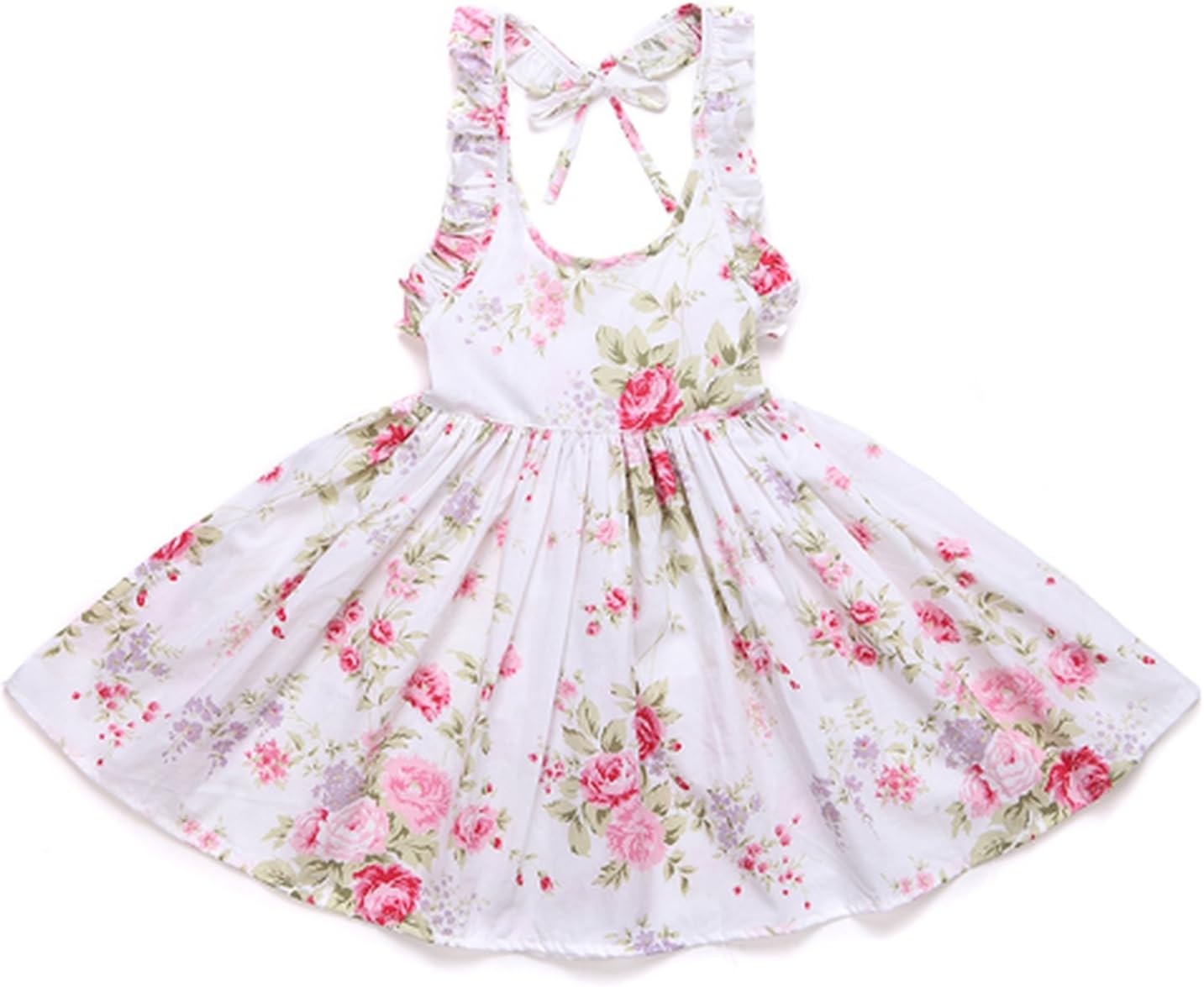 Perfectme Children Clothing Baby Girls Dress Brand Summer Beach Style Floral Print Party Backless Dresses 1-9Yrs