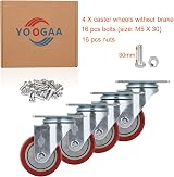 YOOGAA 3" Heavy Duty Swivel Caster Wheels No Noise Set of 4, 1000lbs Capacity view 7