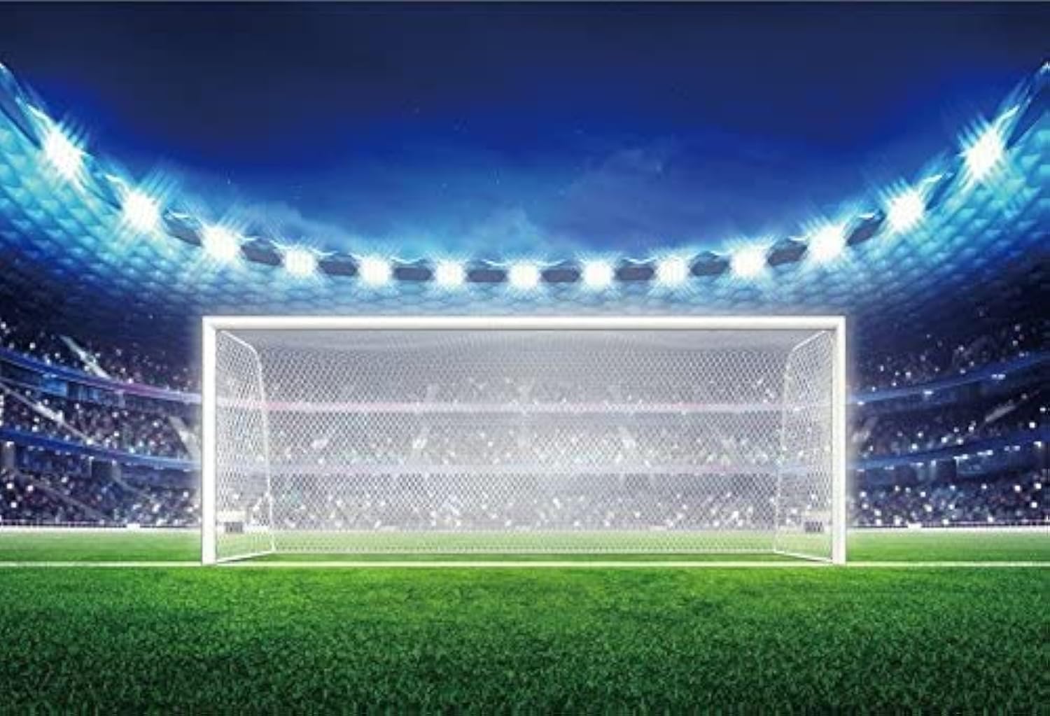Renaiss 9x6ft Football Fields Photography Background Soccer Goal Sports Match Backdrop Vinyl Football Photo Backdrop for Kids Fan Adult Boy Portrait Shooting Photo Studio Props