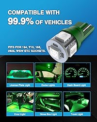 Marsauto 194 LED Light Bulb Green, 168 T10 2825 LED