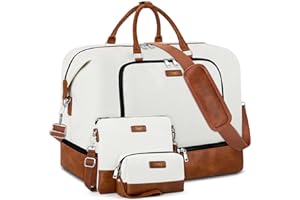 TIBES Travel Weekender Bag for Women, Overnight Bag with Shoe Compartment Oversized Travel Duffel Bag Carry On Tote 21"