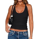 Matunana Women Halter Tops Going Out Tank Top Sexy Sleeveless Scoop Neck Cute Backless Shirt Summer Y2k Trendy 2026