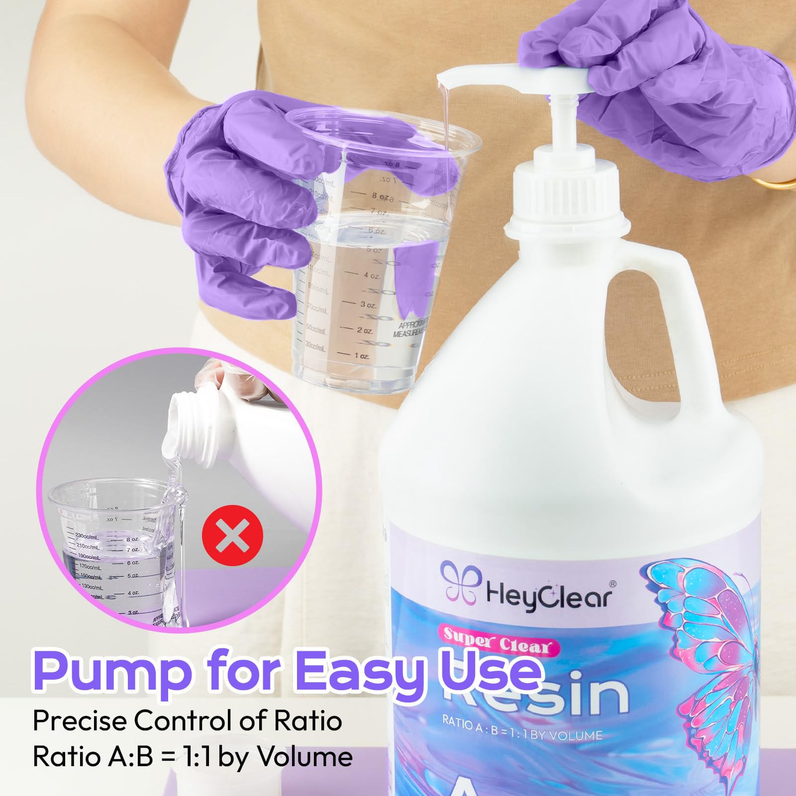 2 Gallon Epoxy Resin Kit with Pumps, Crystal Clear and Hard Upgraded 2 Part Resin and Hardener for Casting Coating, Countertop, Table top, Art DIY Handcraft Jewelry