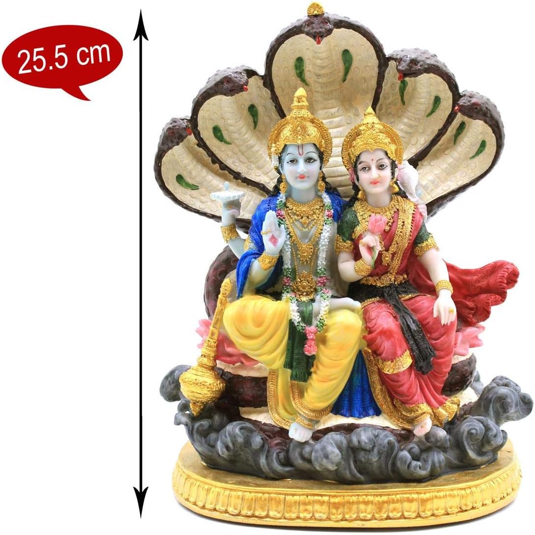 Vemilals Vishnu Laxmi Statue Idol Gift Item. Size: 27{L} * 22{W} *x 17 {D}cms.