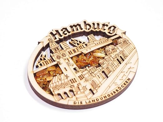 Handmade Imán para Nevera Hamburg/Souvenir - ámbar auténtico ...