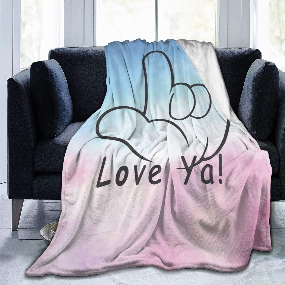 MYSTCOVER AmericanSignLanguageILoveYou Blanket Flannel