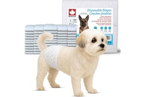 Elimedical Redleaf Disposable Dog Diapers Male | Small (50 Count) | Male Dog Diapers for Incontinence, Marking, Potty Trainin