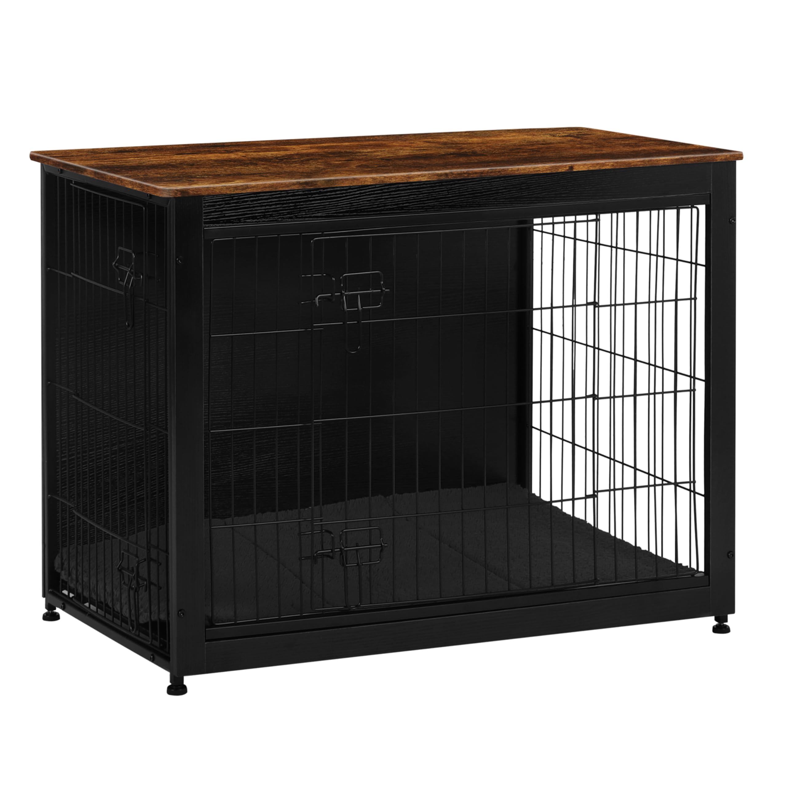 DWANTON Dog Crate Furniture with Cushion, Wooden