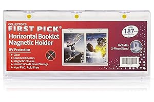 Collector's First Pick 187mm Horizontal Booklet Magnetic Card Holder - 187mm PVC FREE - UV Protection - Great Fit For National Treasures, Flawless, Playbook Cards and More…