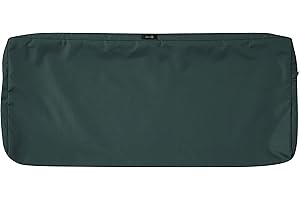 Classic Accessories Ravenna Water-Resistant 48 x 18 x 3 Inch Outdoor Bench/Settee Cushion Slip Cover, Patio Furniture Swing Cushion Cover, Mallard Green, Patio Furniture Cushion Covers