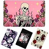 Credit Card Skin Stickers - Gothic Skull & Roses 4Pcs The Day of The Dead Tarot Skeleton Debit Card Skin Stickers, Gothic Flower Removable Waterproof Decal Cover Set (Skull)