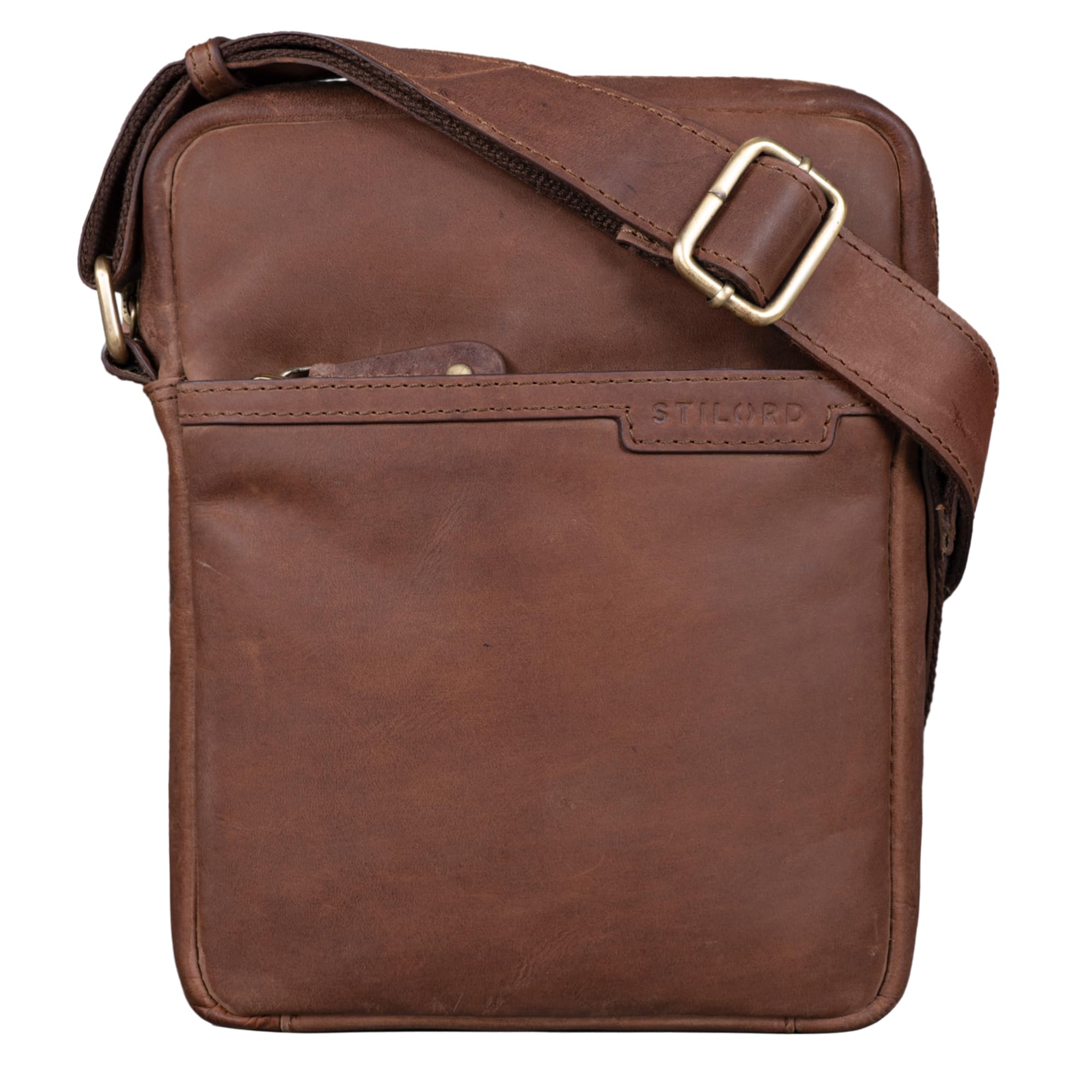 STILORD "Blake" Genuine Leather Messenger Bag Men Vintage Shoulder Bag Small Cross Body Bag for 8 inch Tablets DIN A5 Satchel Retro Leather Colour:Messina - Brown