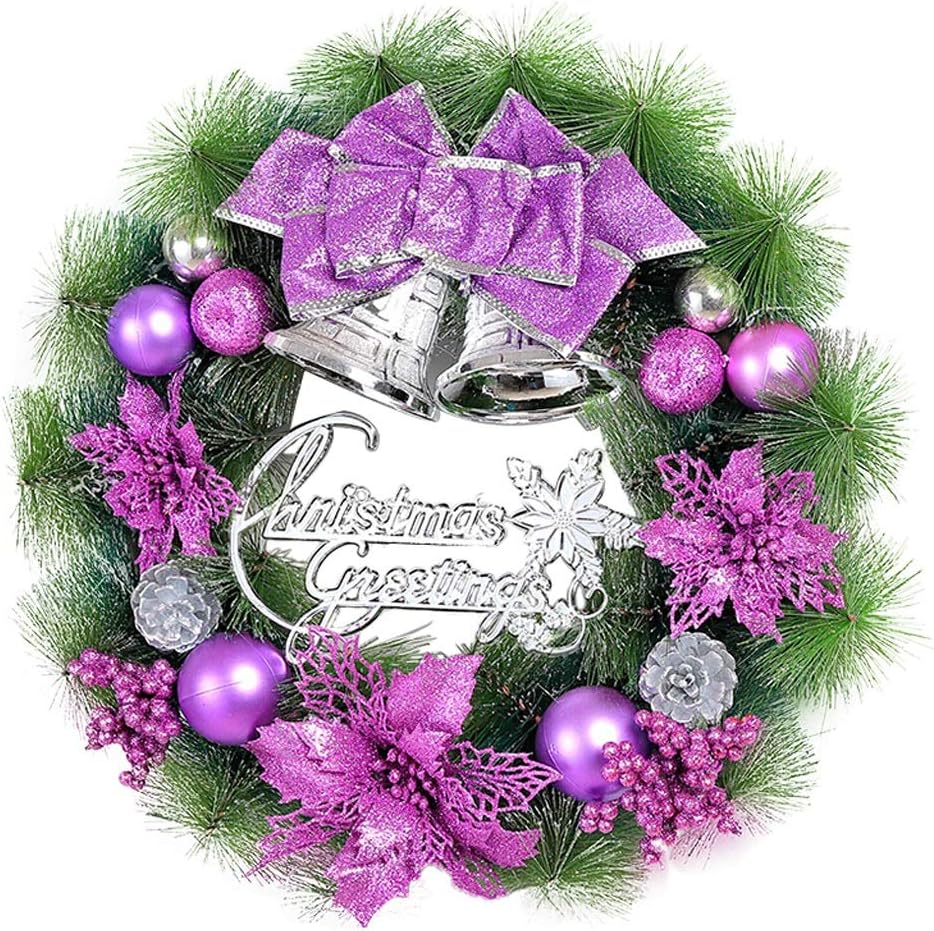 XuQinQin Christmas Wreath, Christmas Decorations, Door Decorations, Christmas Tree Ornaments, Scene Layout, 4 Colors, Optional christmas decorations (Color : D, Size : 40x40cm)