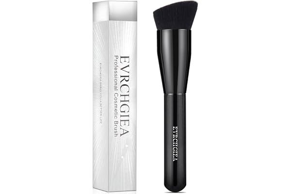 Foundation Brush, Flat Top Kabuki Foundation Brush for Liquid Makeup, Cream, Powder, Travel Size Face Foundation Blending Mak