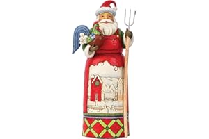 Enesco Jim Shore Country Living Santa with Farm Scene Figurine, 9.06 Inch, Multicolor