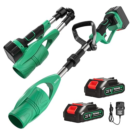 Cordless Leaf Blower with 21V 4000mAh Battery, Collapsible Garden Leaf Blower Infinite speed Regulation, 520 CFM 180 MPH Battery Blower for Lawn Care, Leaves, Snow, Dust and Debris Removal