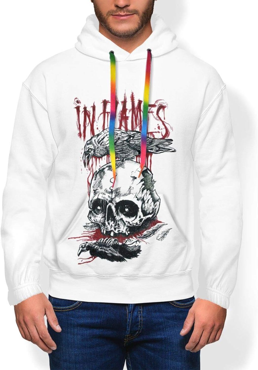 in Flames Band Hoodie Mens Fleece Pullover Sweatshirt