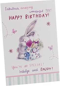 Amazon De Happy Birthday Deko Hase Mit Blume Stehend Oder Wand Hangend Rechteckig Aufschrift